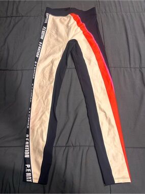 P.E Nation Black, Cream & Red Panel Leggings size S